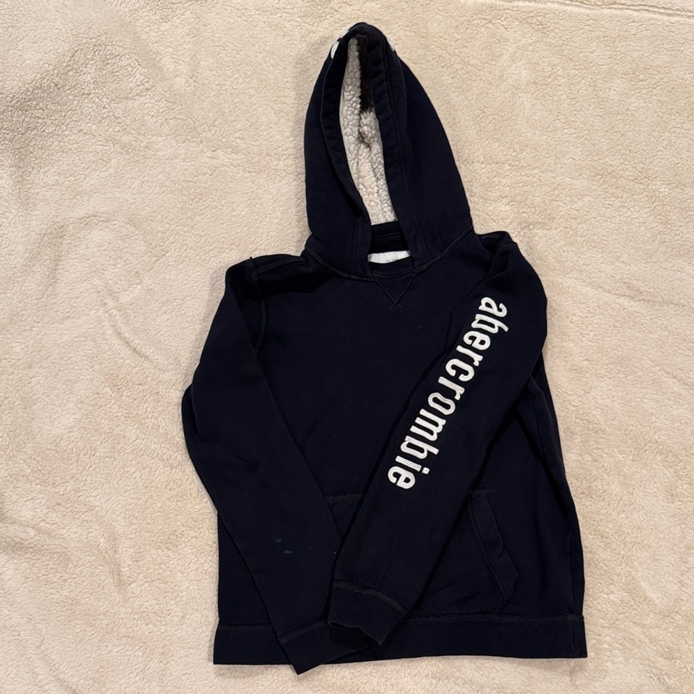 Abercrombie & Fitch Black Hoodie with White Accents